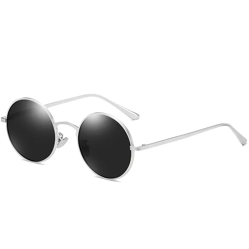 Punk Round Sunglasses Gold Frame Polarized