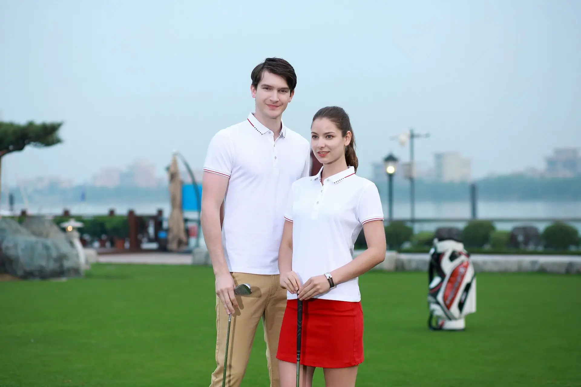 Orange Men's Short Sleeve Polo T-Shirt — feature 3