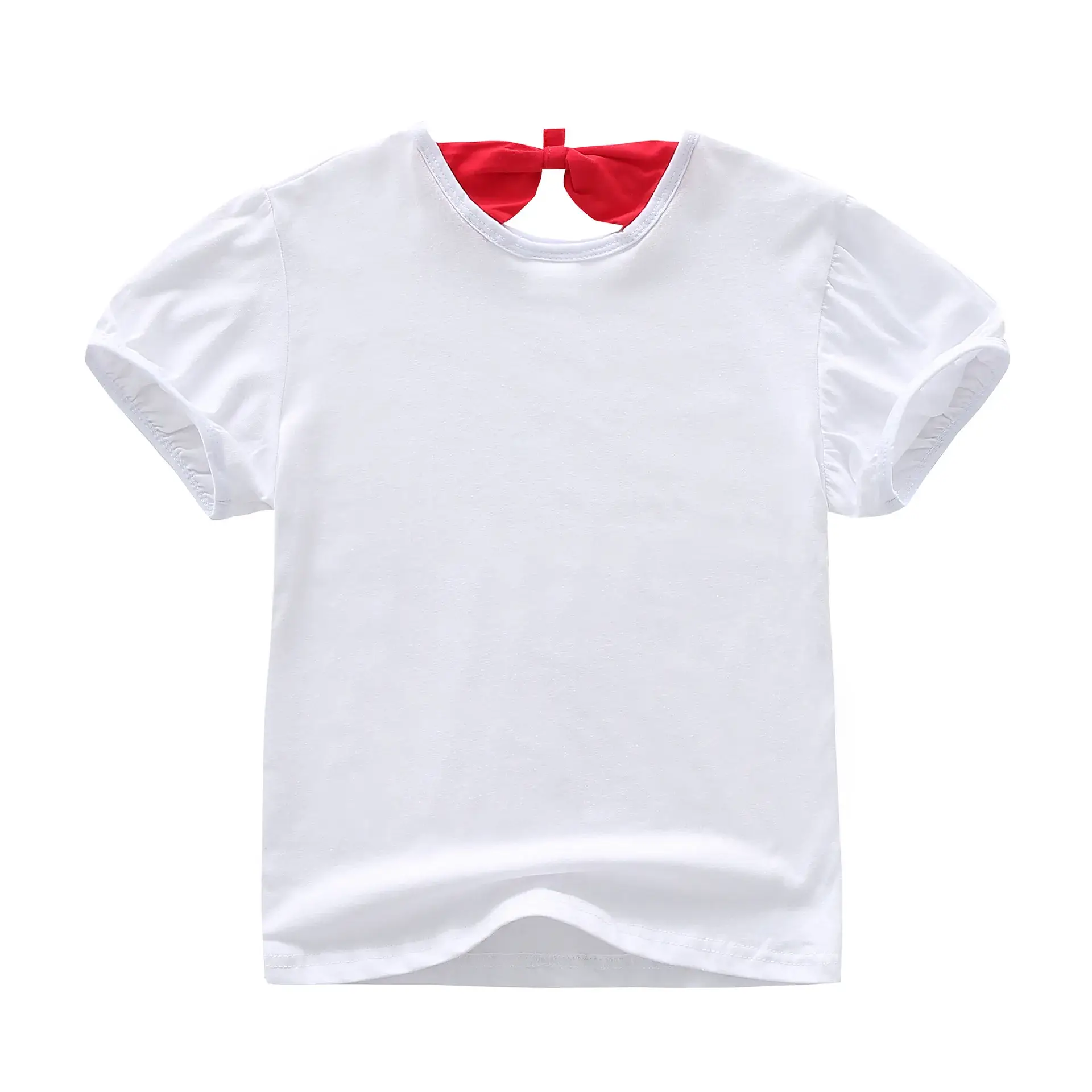 Girls New Factory Hot Stamped Fabric White Bow OC1218 - Image 2