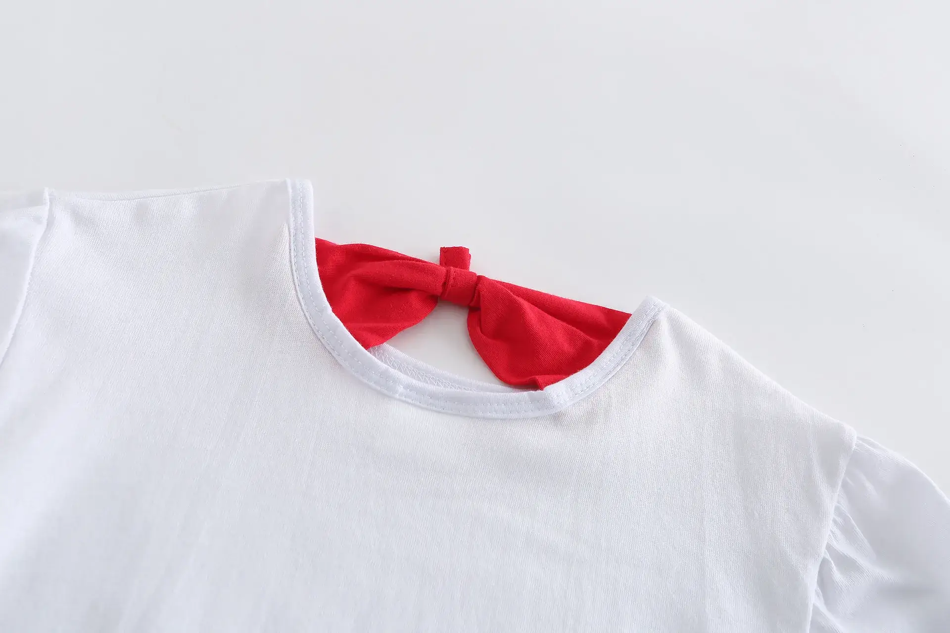 Girls New Factory Hot Stamped Fabric White Bow OC1218 - Image 4