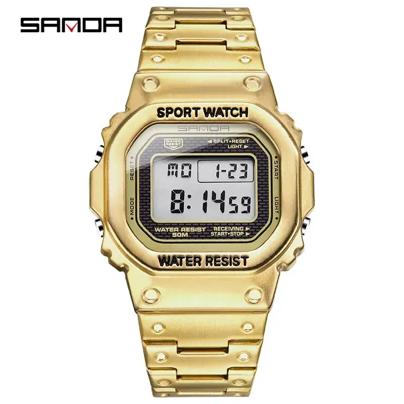 Sanda Black Digital Sport Watch Waterproof for Men Women - Image 7