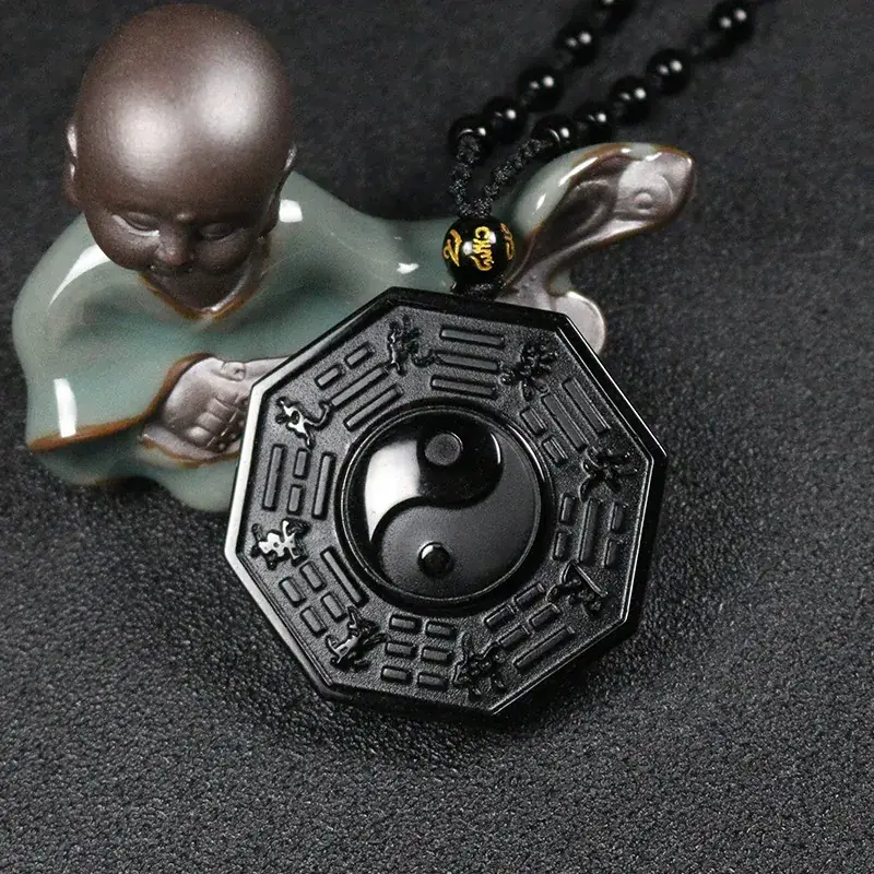 Obsidian Dragon Phoenix Necklace for Men Women Factory Outlet - Image 3