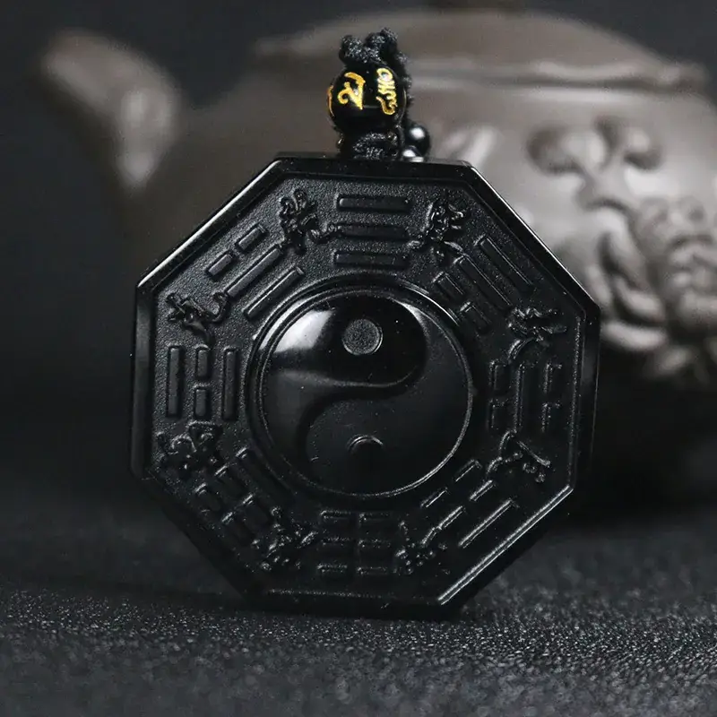 Obsidian Dragon Phoenix Necklace for Men Women Factory Outlet - Image 4