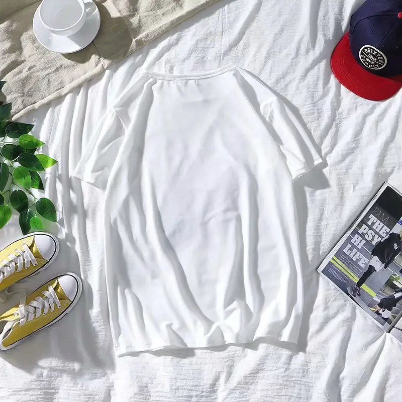 Men's White Loose Sleeve T-Shirt Summer Casual - Image 4