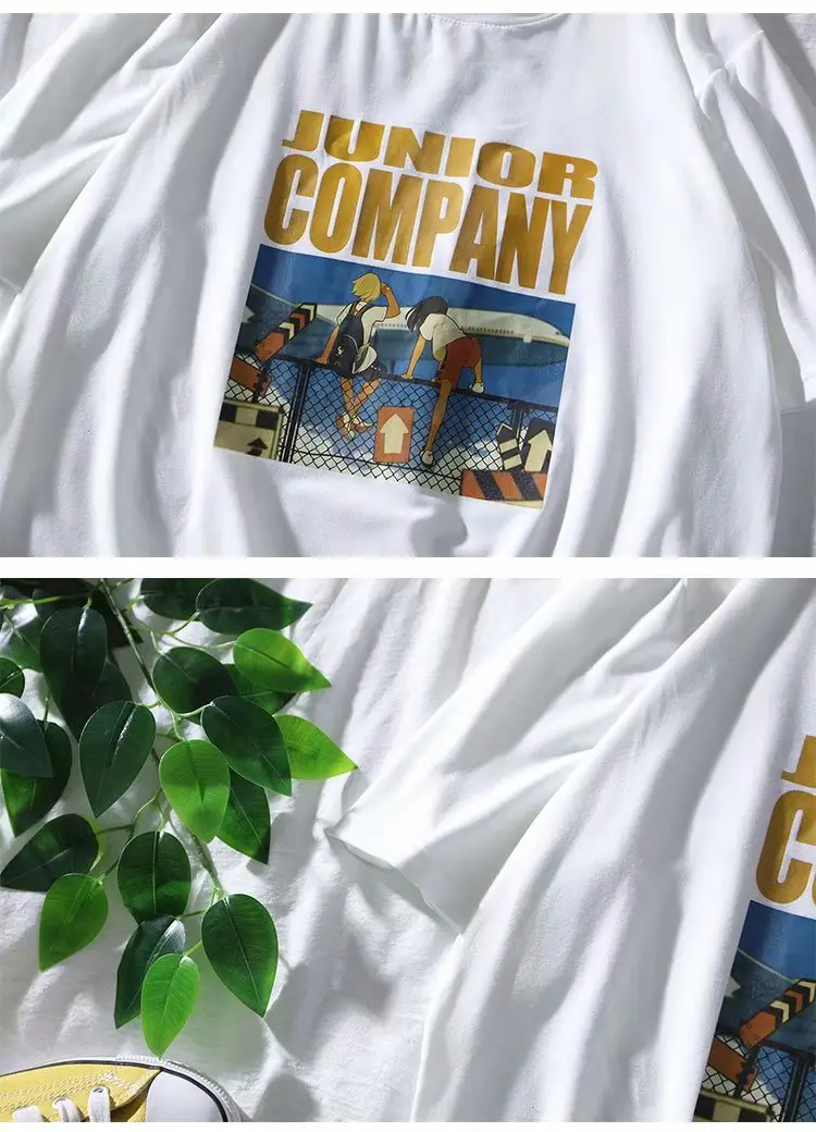 Men's White Loose Sleeve T-Shirt Summer Casual — feature 19