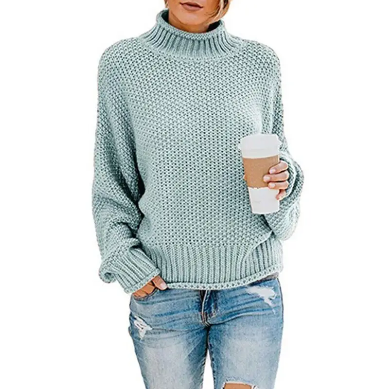 Women Red Turtleneck Sweater 2025 Winter Loose Fit - Image 5