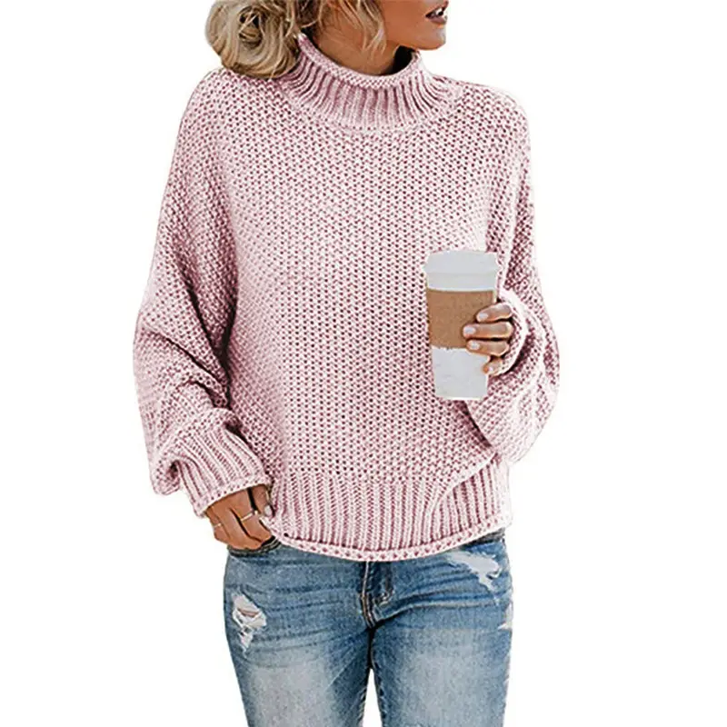 Women Red Turtleneck Sweater 2025 Winter Loose Fit - Image 14