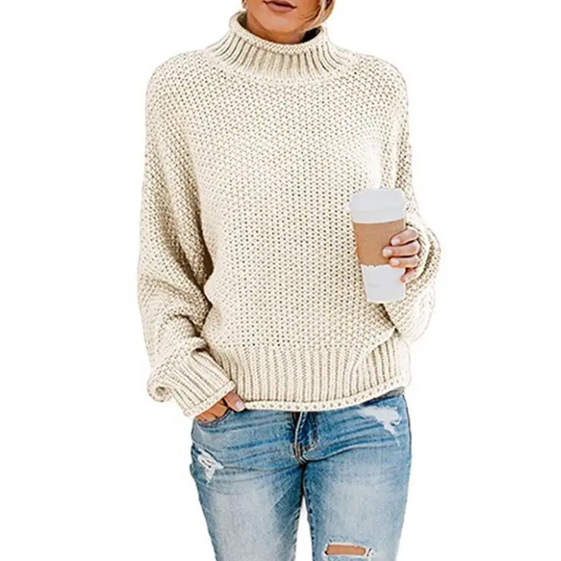 Women Red Turtleneck Sweater 2025 Winter Loose Fit - Image 3