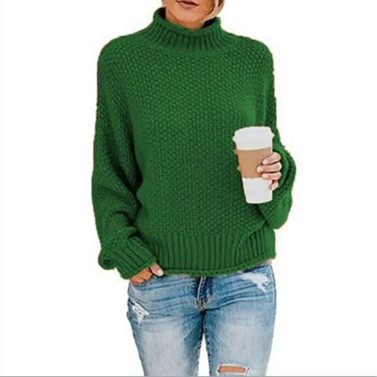 Women Red Turtleneck Sweater 2025 Winter Loose Fit - Image 7