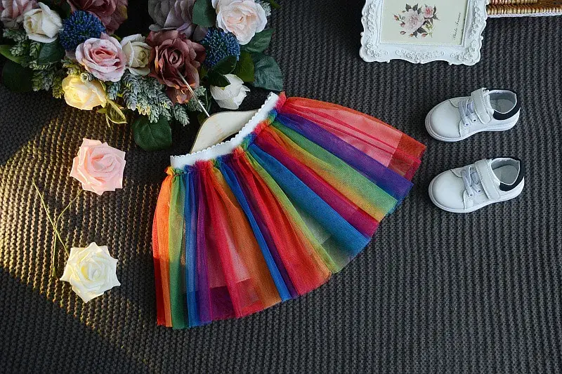 Girls Rainbow Skirt T-Shirt Set Summer 2024 — feature 11