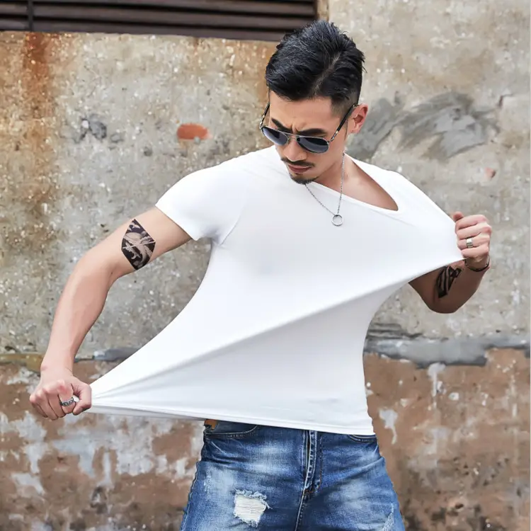 Men Maroon Slim Fit T-Shirt Summer Wear - Image 29