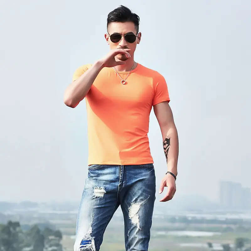 Men Maroon Slim Fit T-Shirt Summer Wear - Image 10