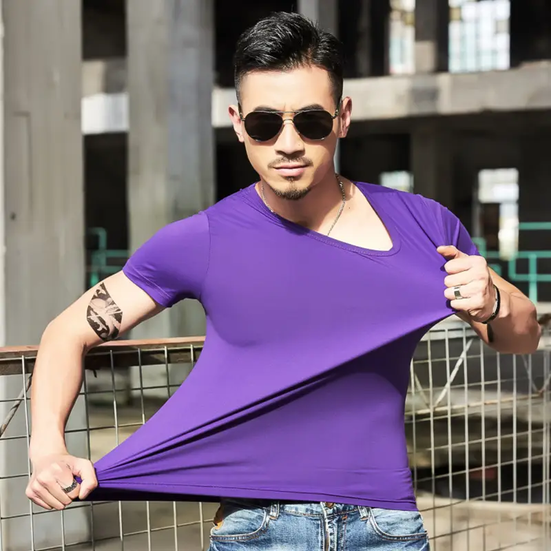 Men Maroon Slim Fit T-Shirt Summer Wear - Image 11