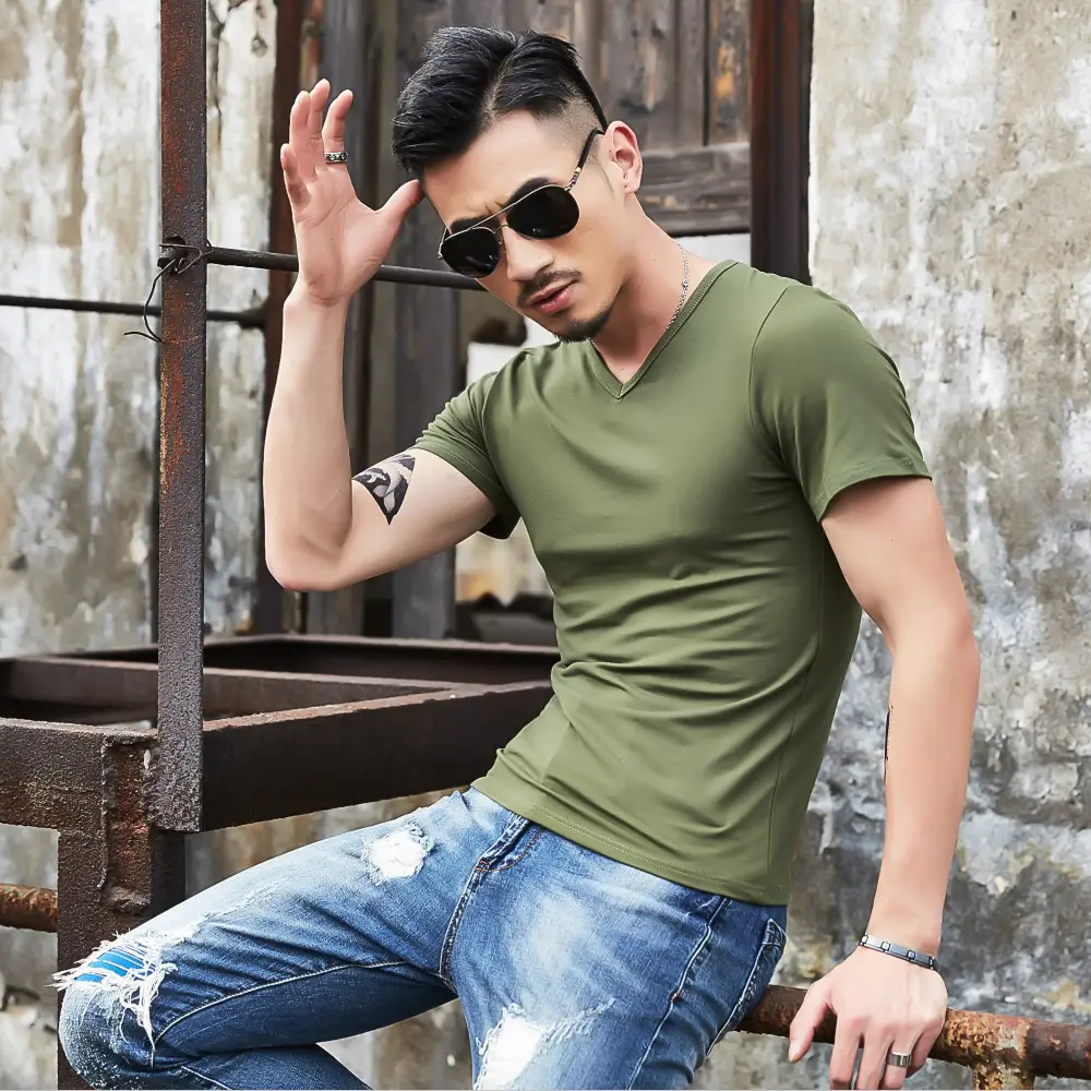 Men Maroon Slim Fit T-Shirt Summer Wear - Image 16