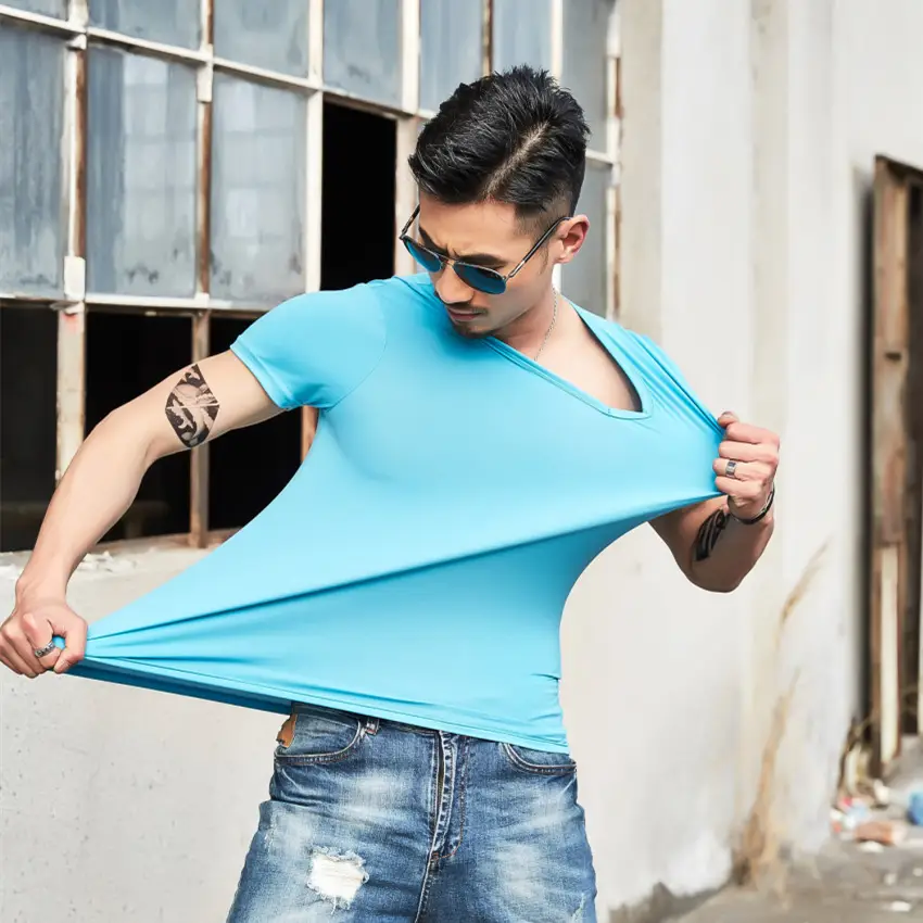 Men Maroon Slim Fit T-Shirt Summer Wear - Image 22