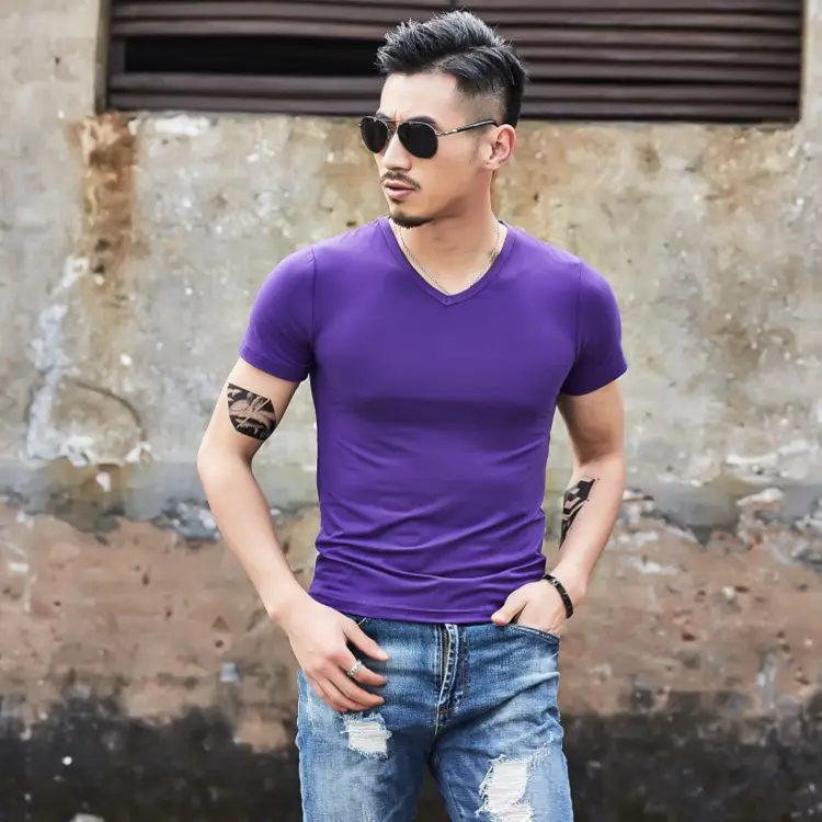 Men Maroon Slim Fit T-Shirt Summer Wear - Image 24