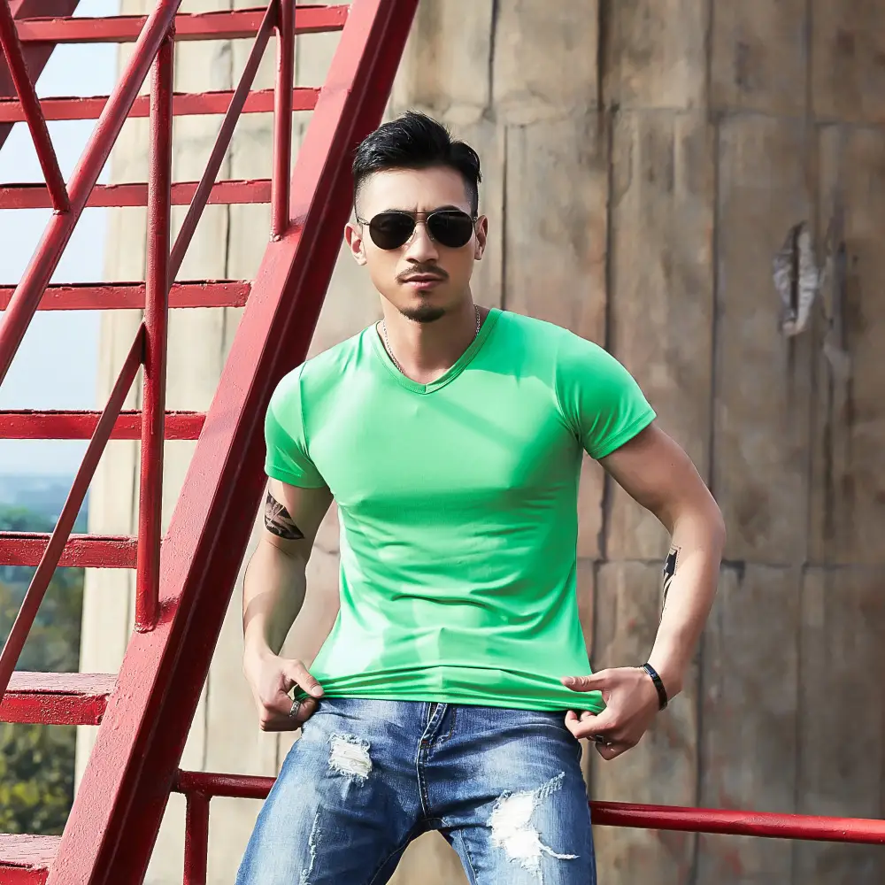 Men Maroon Slim Fit T-Shirt Summer Wear - Image 25