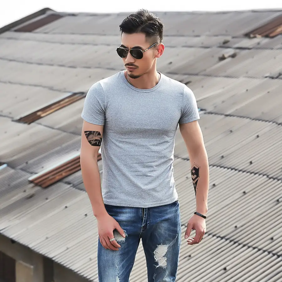 Men Maroon Slim Fit T-Shirt Summer Wear - Image 7