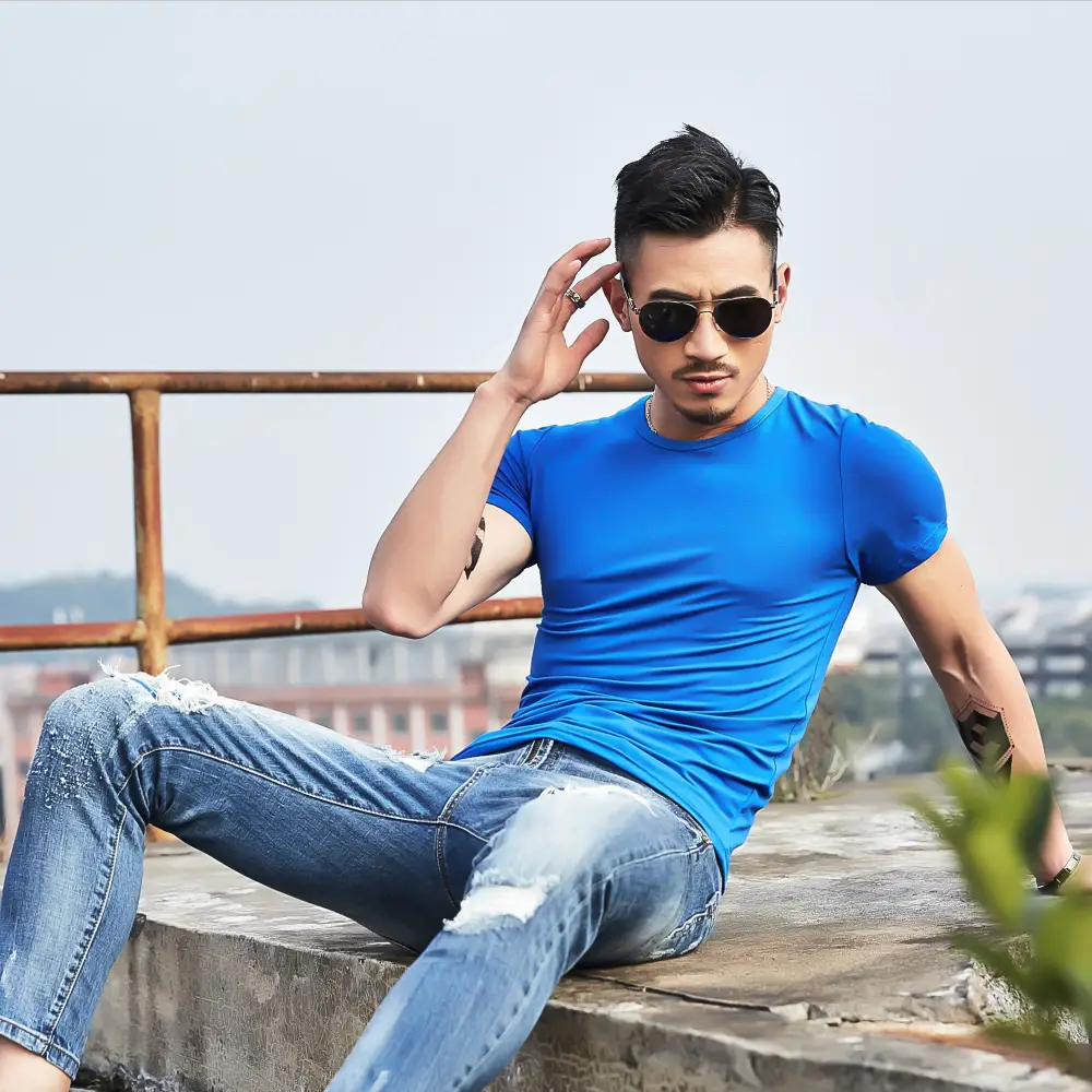Men Maroon Slim Fit T-Shirt Summer Wear - Image 8