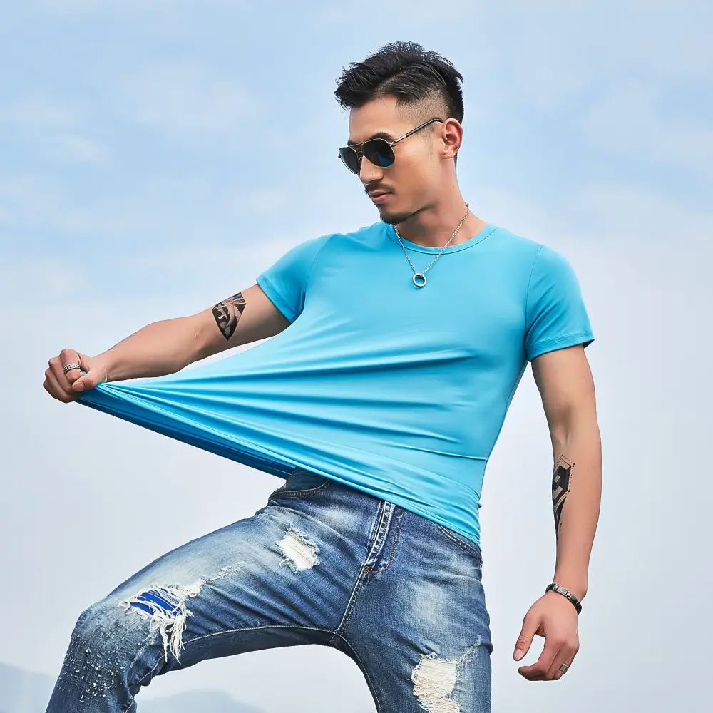 Men Maroon Slim Fit T-Shirt Summer Wear - Image 9