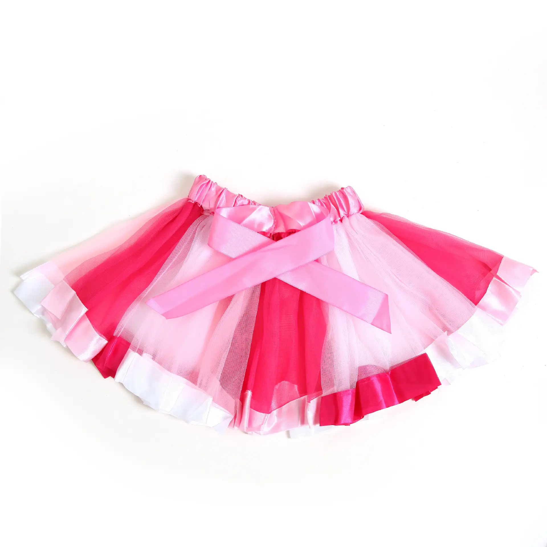 Girls Rainbow Gradient Mesh Tutu Skirt Large