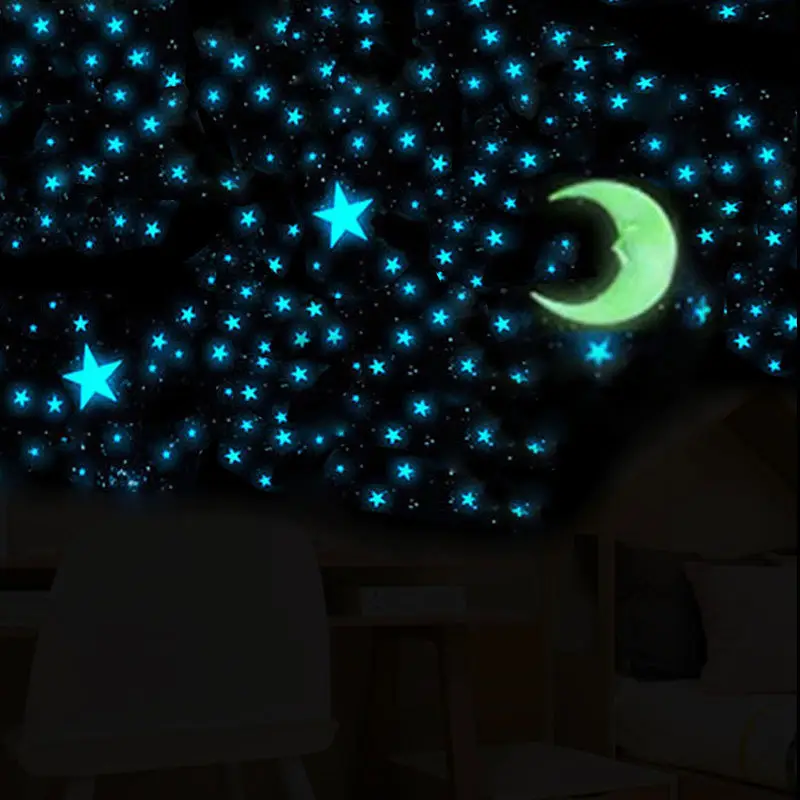 Luminous Wall Stickers Kids Room Stars Moon Decor - Image 3