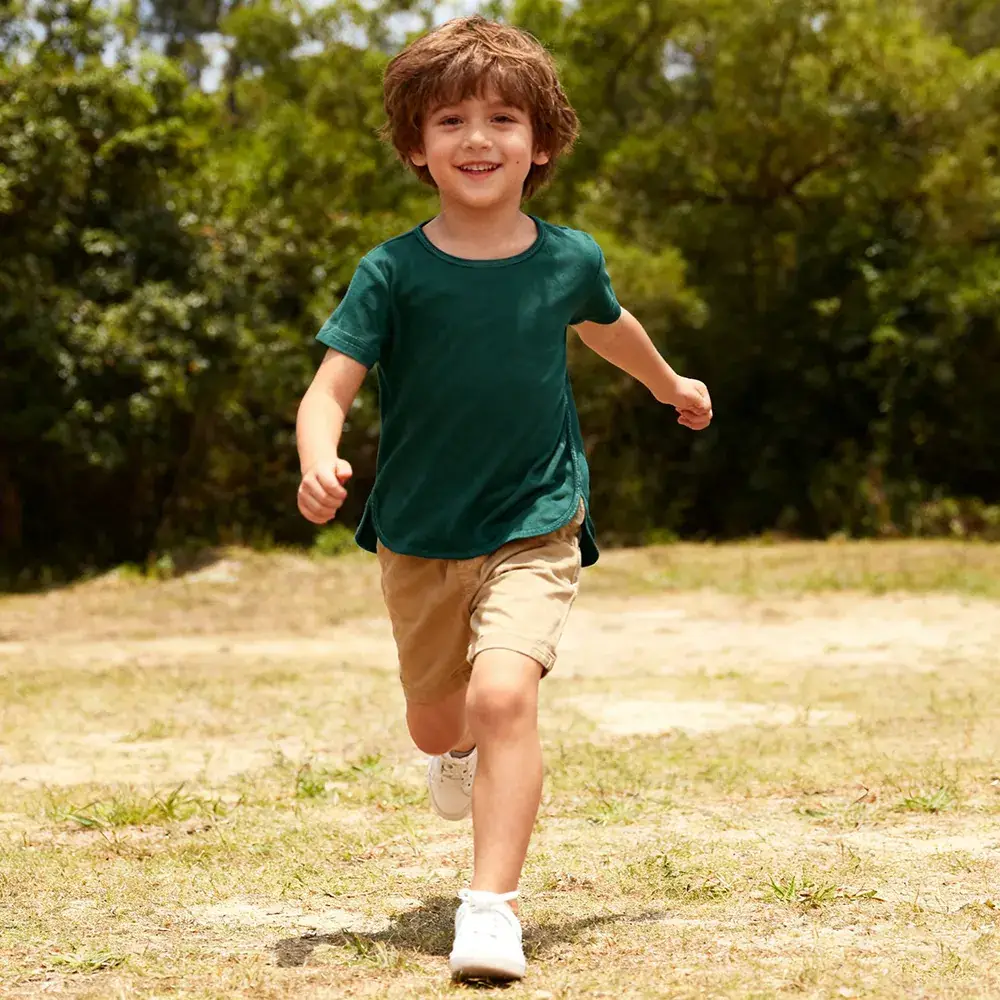 Blue Cotton Short-Sleeve T-Shirt for Boys Girls - Image 8