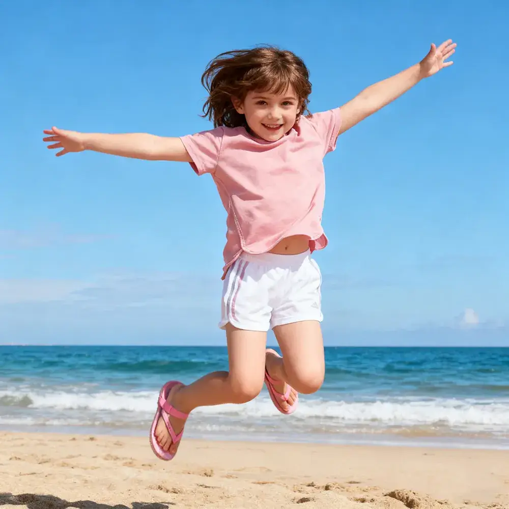 Blue Cotton Short-Sleeve T-Shirt for Boys Girls - Image 9