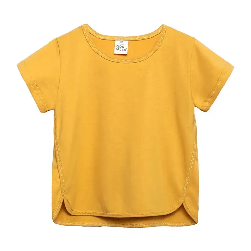 Blue Cotton Short-Sleeve T-Shirt for Boys Girls - Image 5