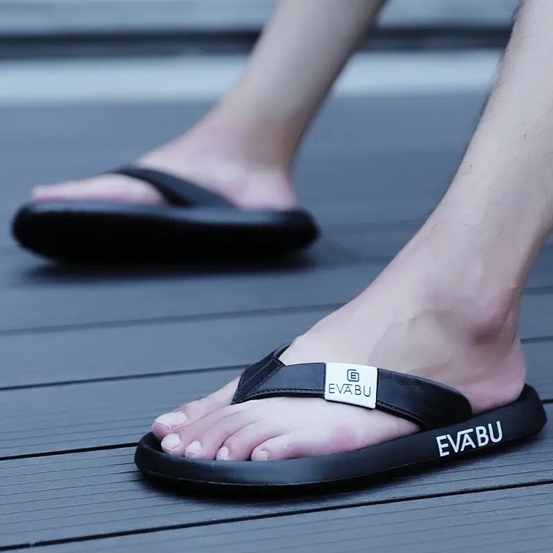 2023 Black EVA Rubber Summer Flip Flops for Men Vietnam