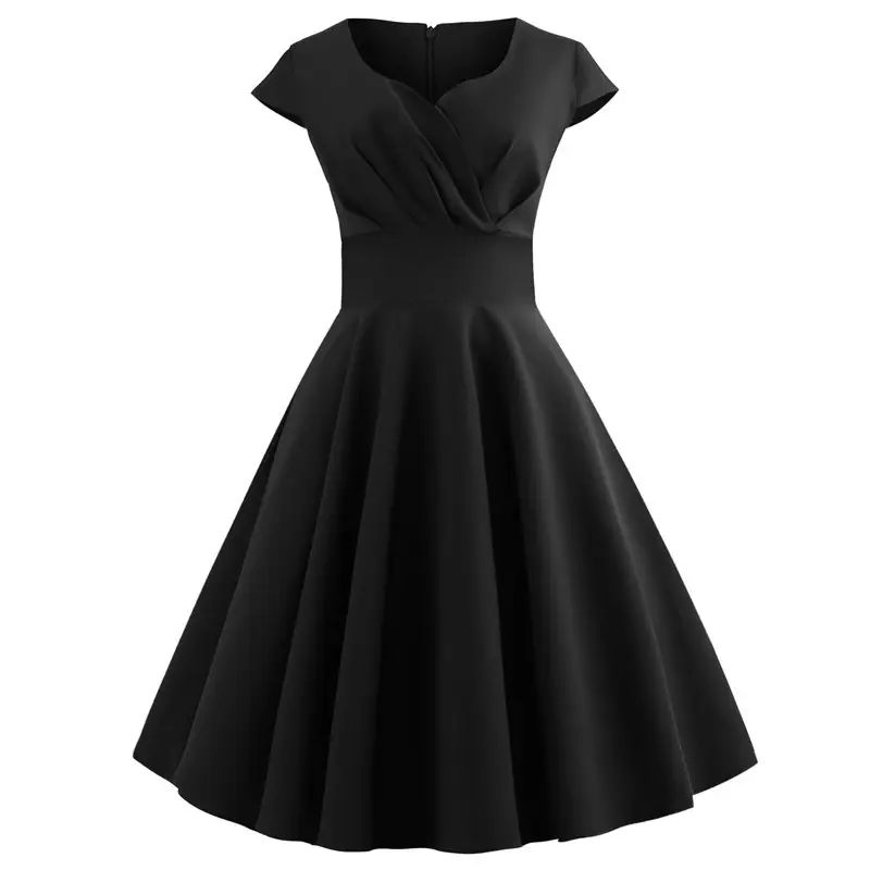 Red V-Neck Swing Dress for Women - Image 10