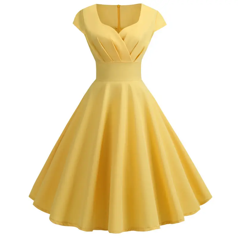 Red V-Neck Swing Dress for Women - Image 11