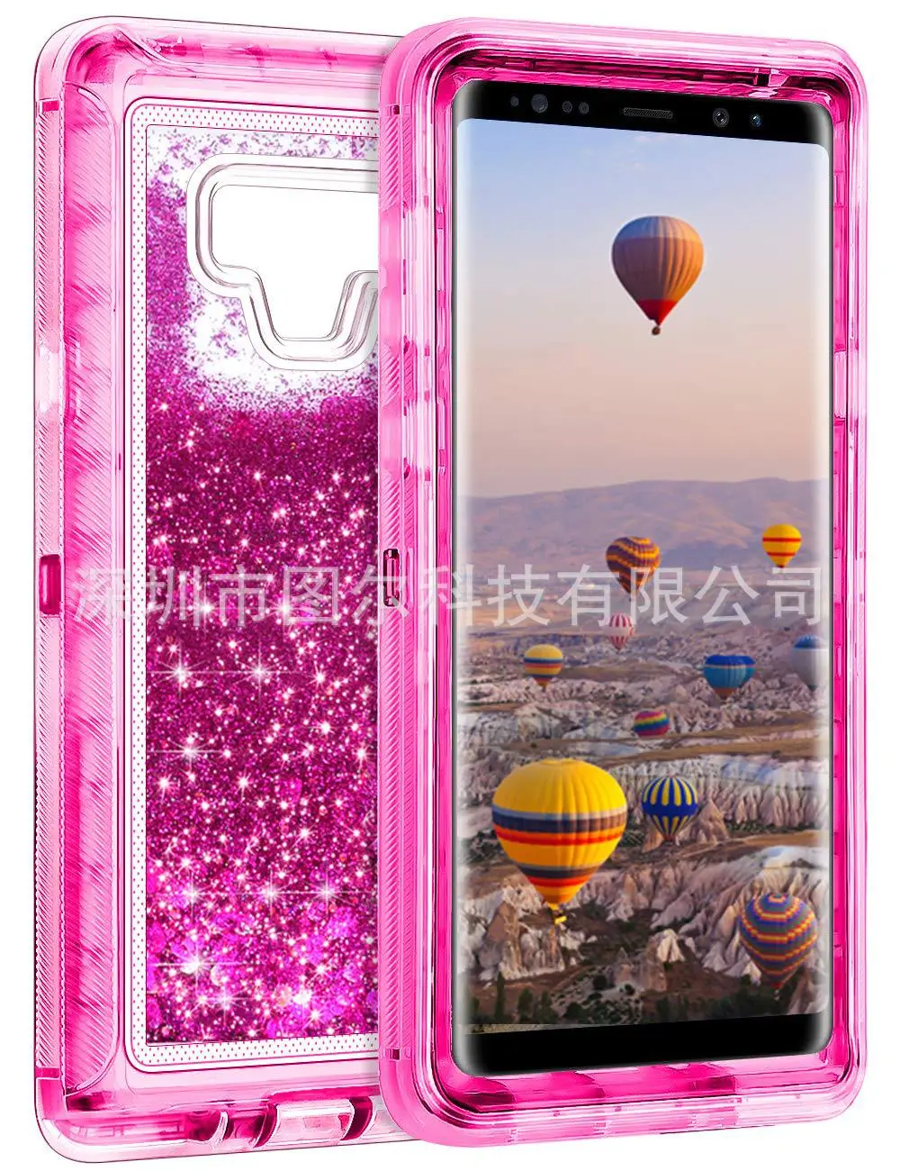 Samsung Note 9 S10 Plus Liquid Glitter Protective Case - Image 2