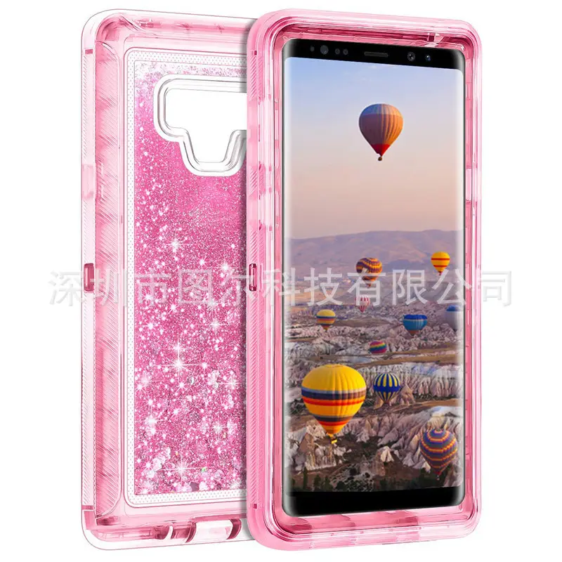 Samsung Note 9 S10 Plus Liquid Glitter Protective Case - Image 3