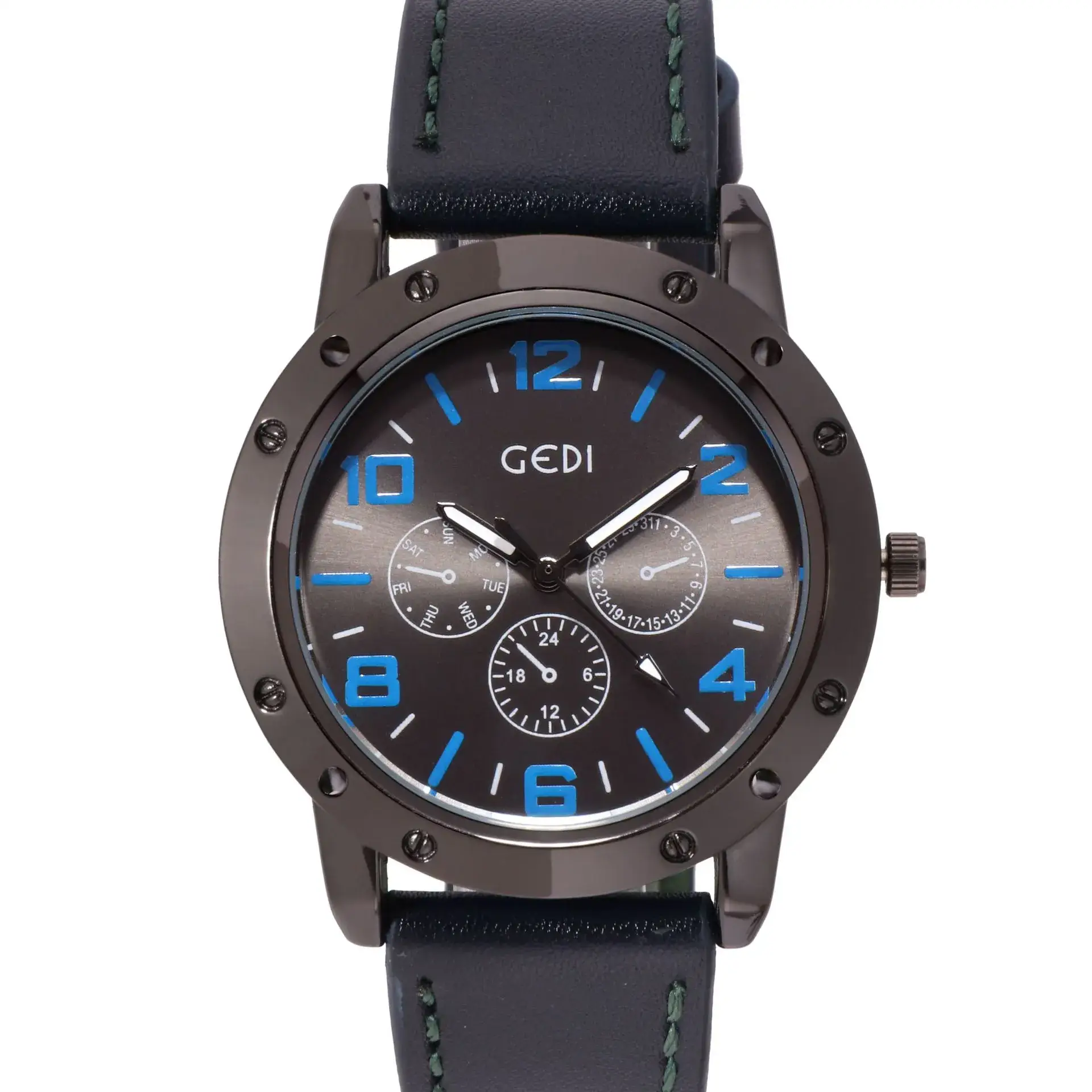 Men's Red Strap Chronograph Watch with Black Dial - Image 10