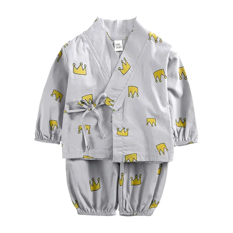 Newborn Heshang Baby Suit Yellow Pink White Spring Summer Casual Home Wear - Image 4