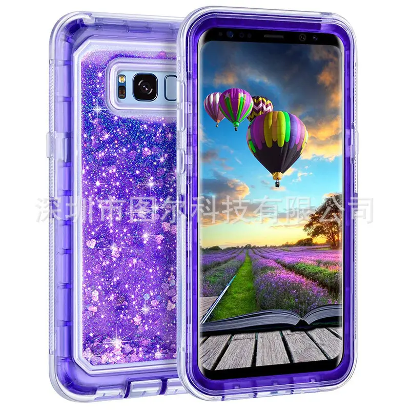Samsung S10 Note 10 Plus Liquid Quicksand 3-Piece Case - Image 3