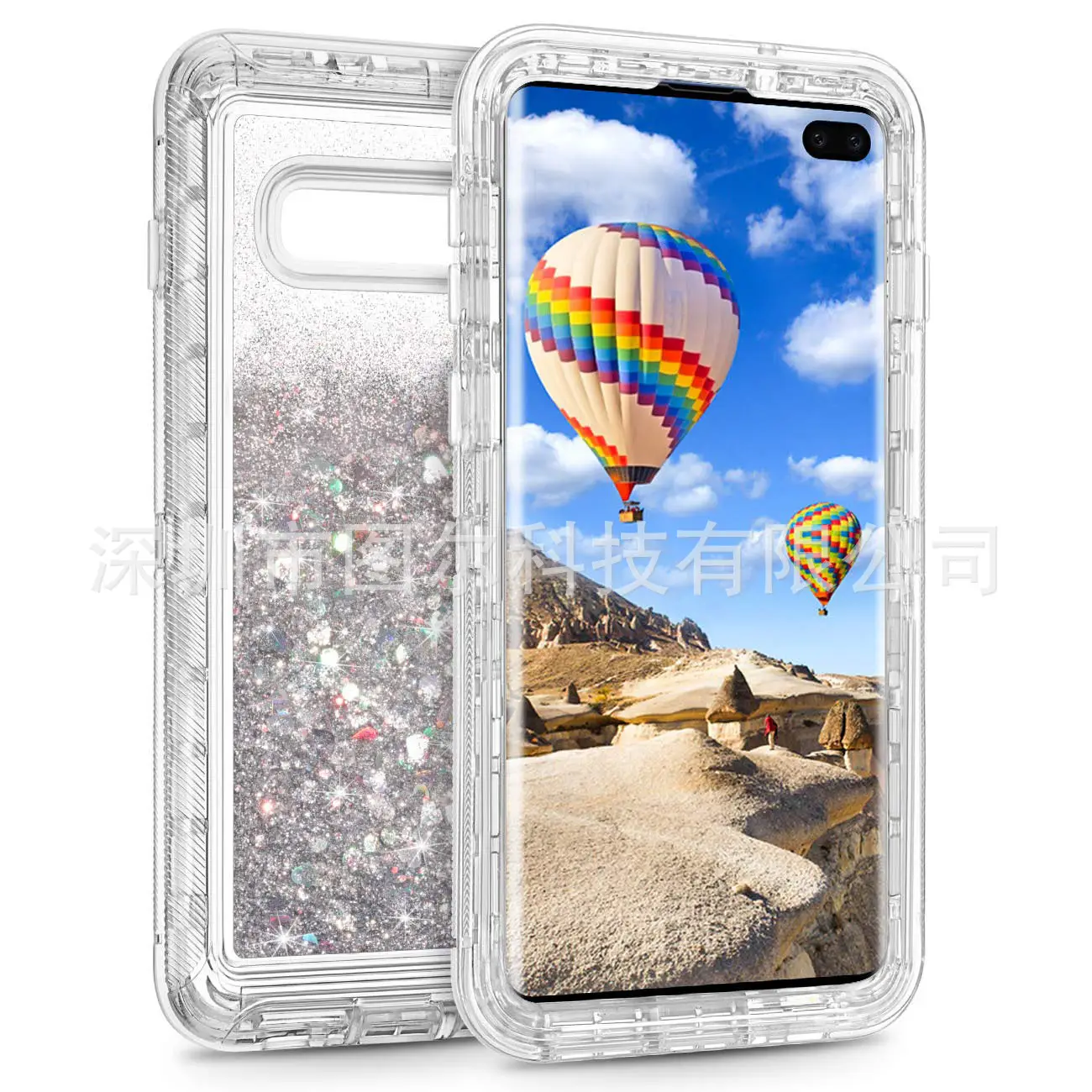 Samsung S10 Note 10 Plus Liquid Quicksand 3-Piece Case - Image 4