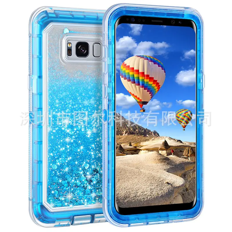 Samsung S10 Note 10 Plus Liquid Quicksand 3-Piece Case - Image 5