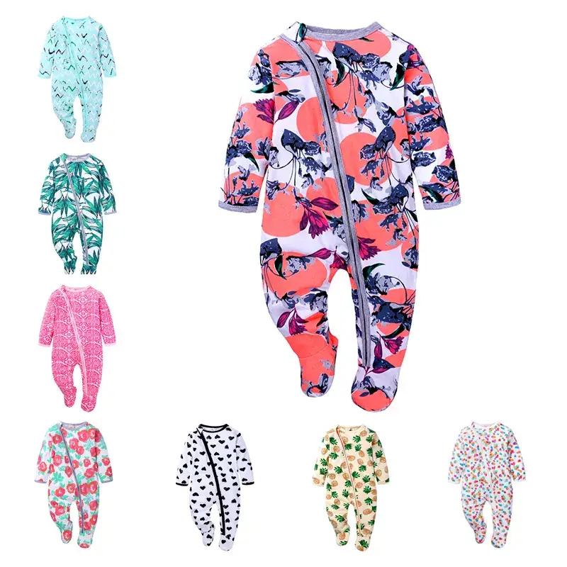 2025 Spring Baby Girl Cotton Long Sleeve Romper with Hand & Foot Covers - Image 3