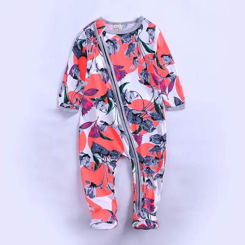 2025 Spring Baby Girl Cotton Long Sleeve Romper with Hand & Foot Covers - Image 4