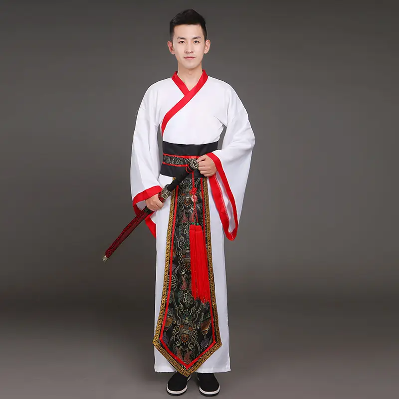 Ancient Hanfu Chivalrous Male Costume Black Red - Image 22