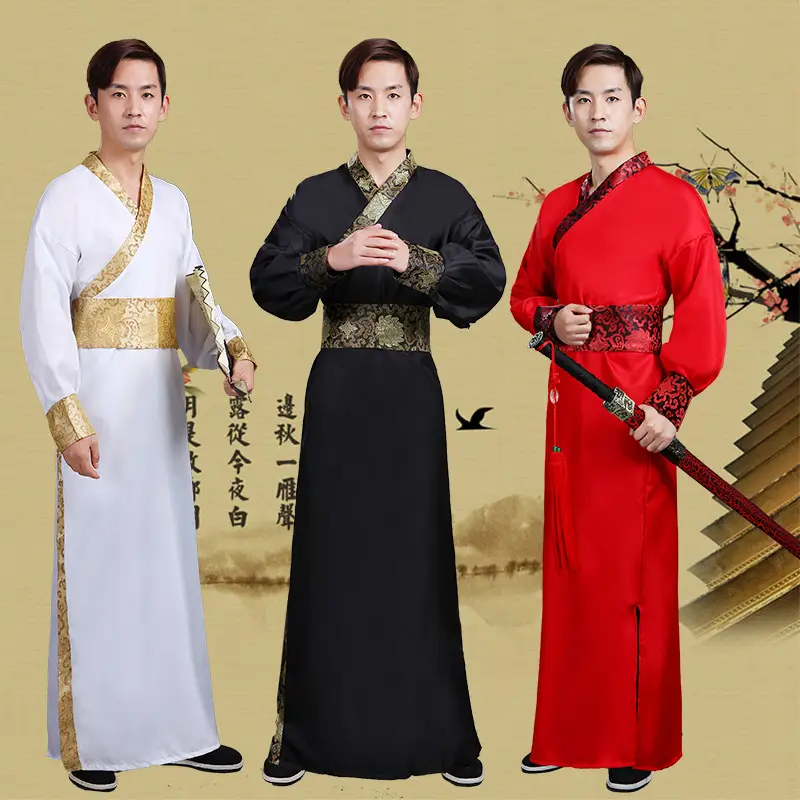 Ancient Hanfu Chivalrous Male Costume Black Red - Image 23