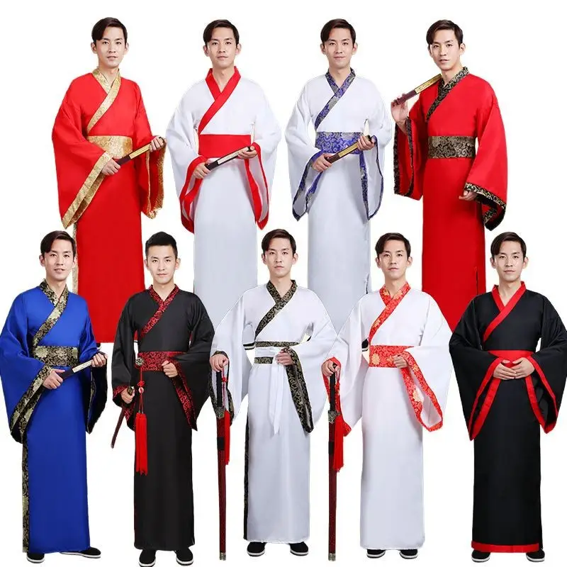 Ancient Hanfu Chivalrous Male Costume Black Red - Image 24
