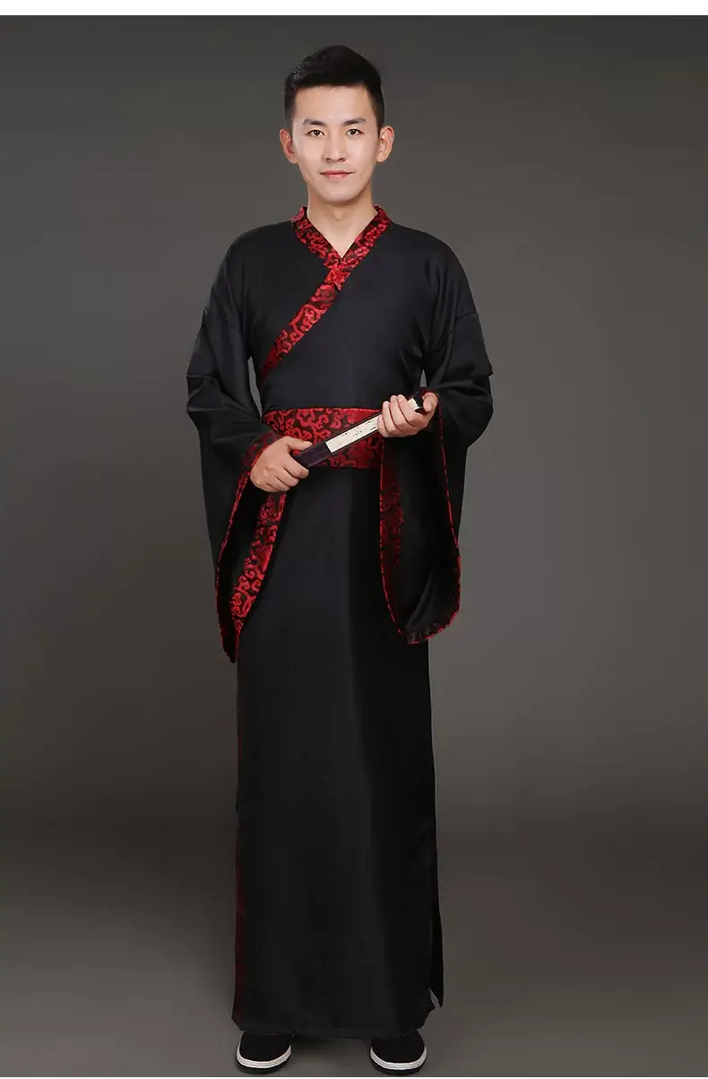 Ancient Hanfu Chivalrous Male Costume Black Red — feature 9