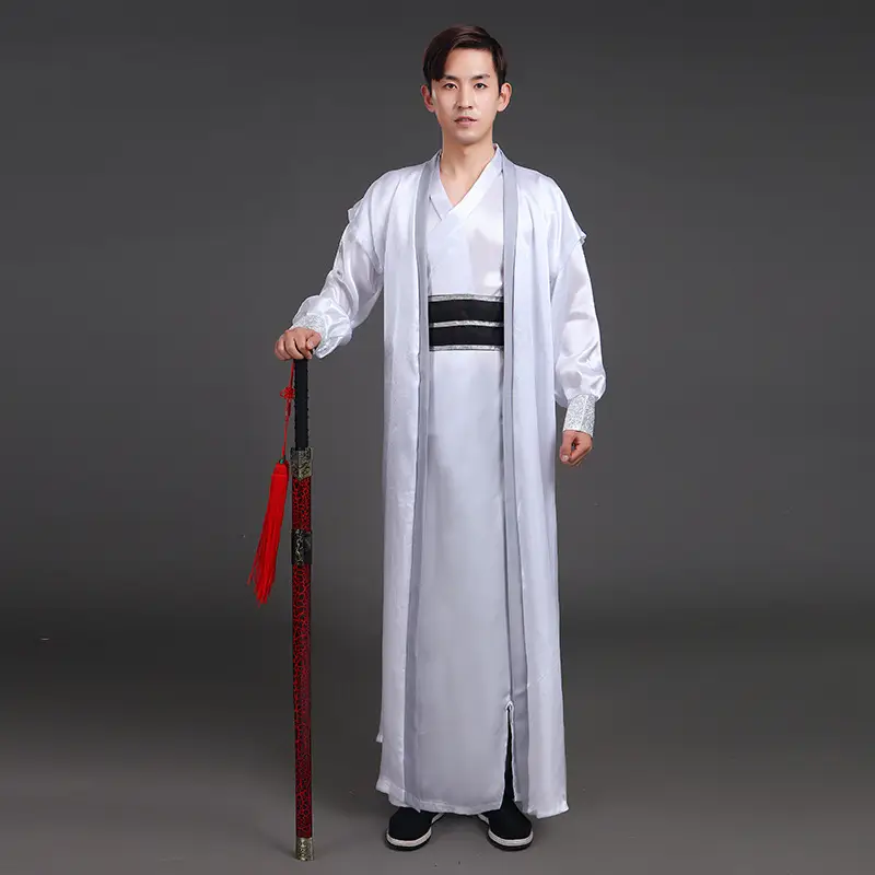 Ancient Hanfu Chivalrous Male Costume Black Red - Image 17