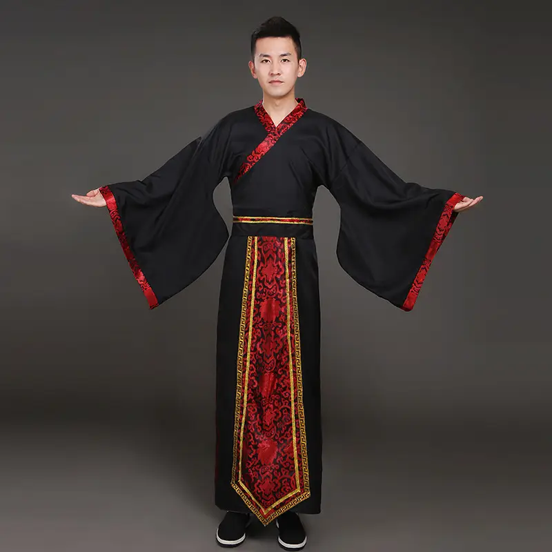 Ancient Hanfu Chivalrous Male Costume Black Red - Image 2