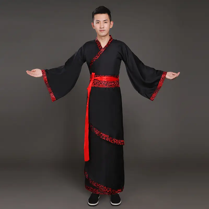 Ancient Hanfu Chivalrous Male Costume Black Red - Image 4