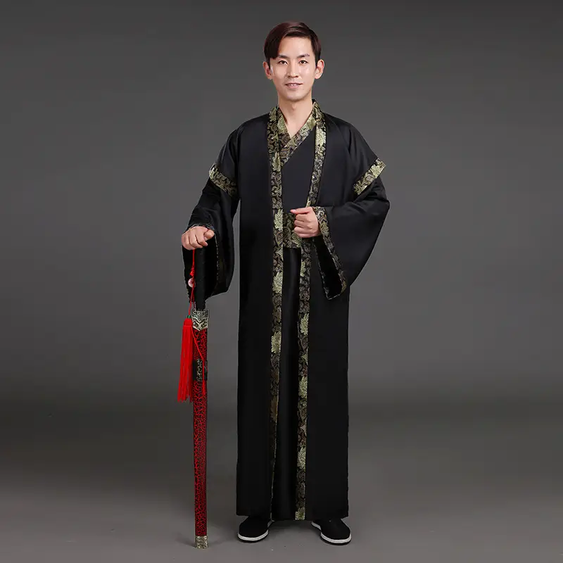 Ancient Hanfu Chivalrous Male Costume Black Red - Image 6