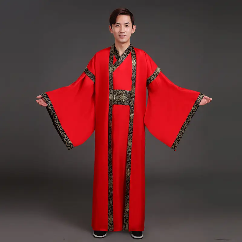Ancient Hanfu Chivalrous Male Costume Black Red - Image 7